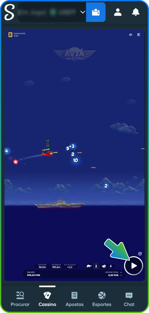 Tudo pronto para a decolagem? Clique para iniciar a rodada de Aviamasters na Stake.