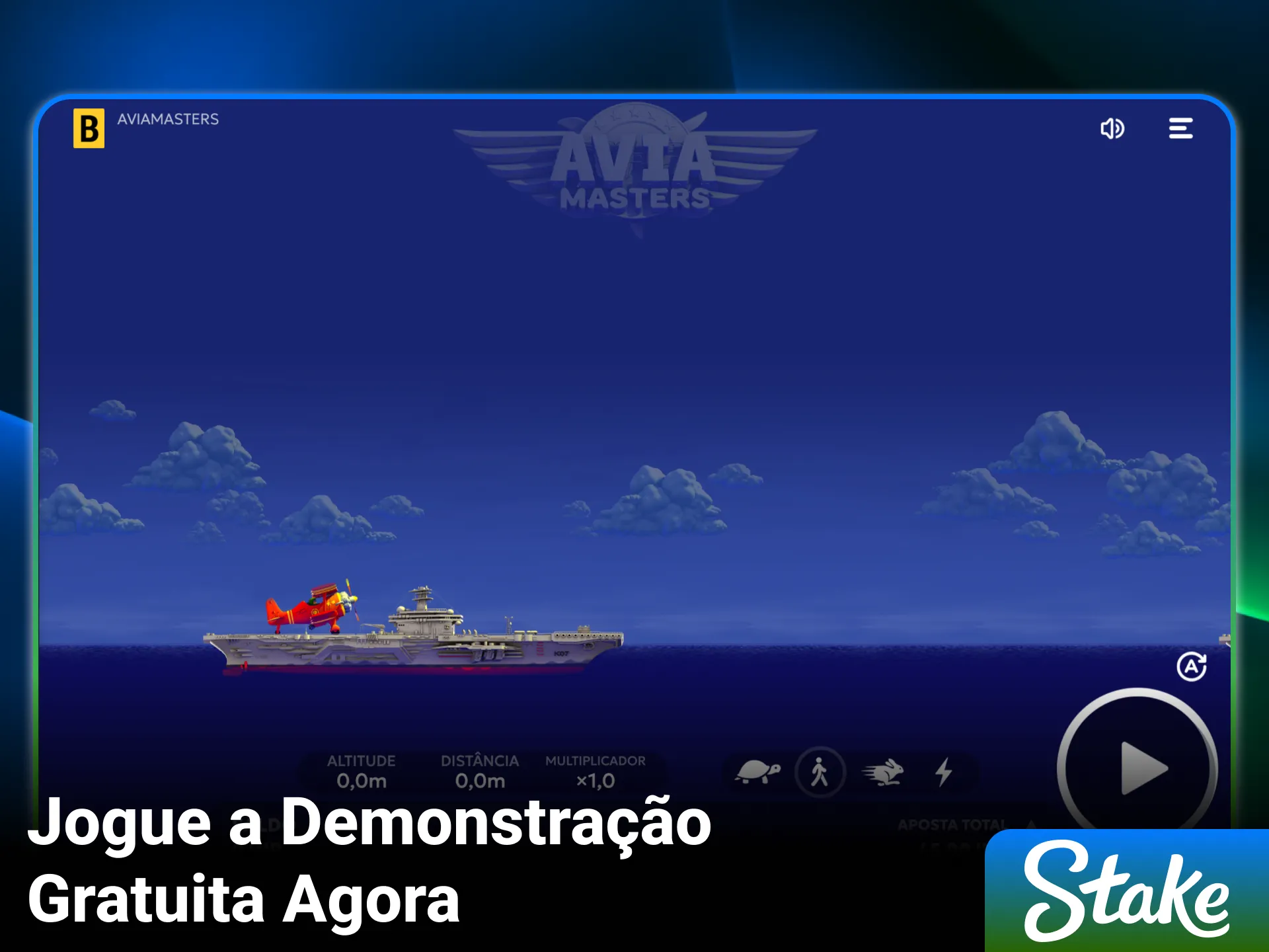 Pratique sem gastar nada e jogue no modo demo gratuito de Aviamasters na Stake Brasil.