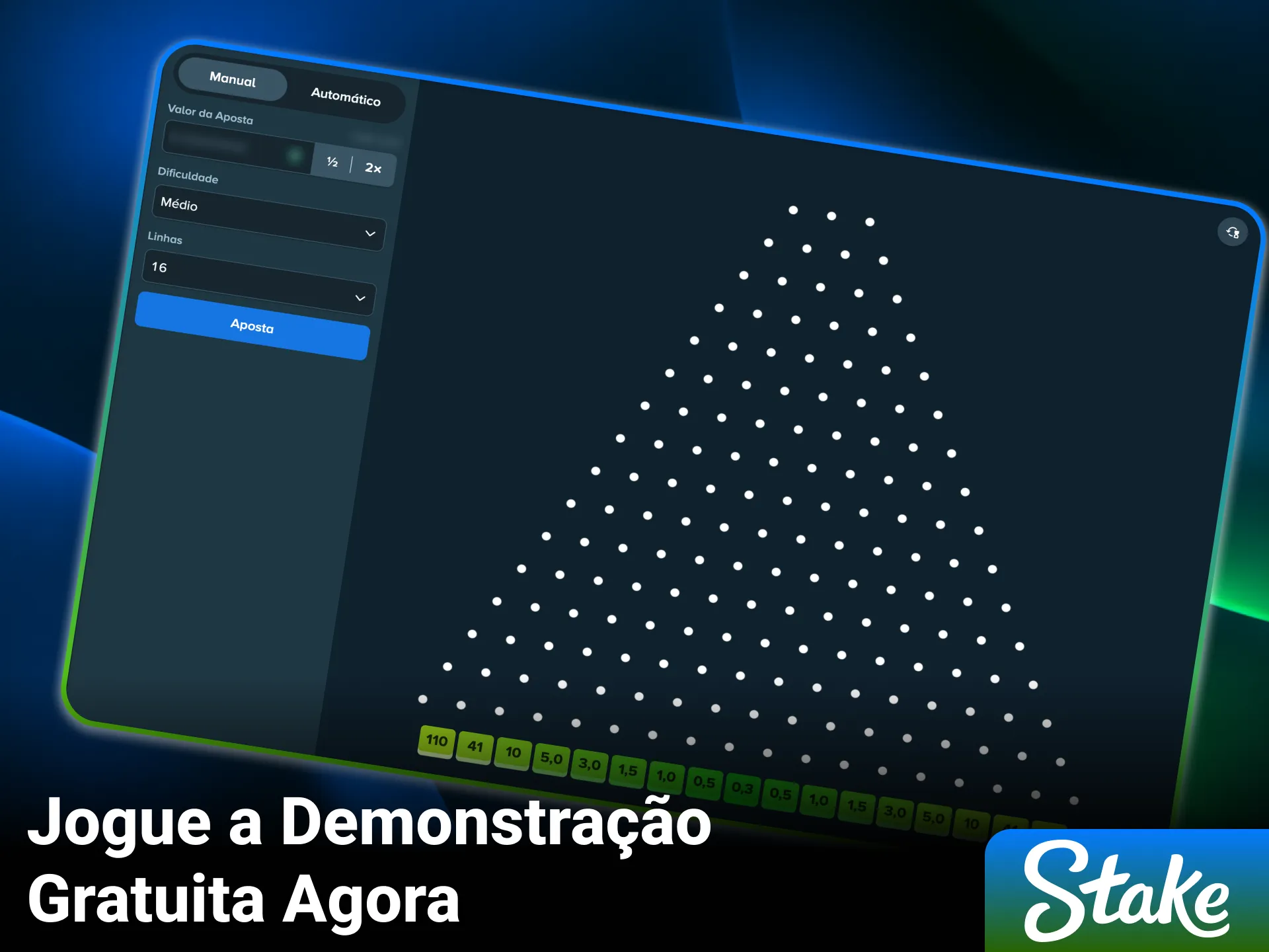 Pratique suas estratégias sem riscos utilizando o modo demo do Plinko na Stake.