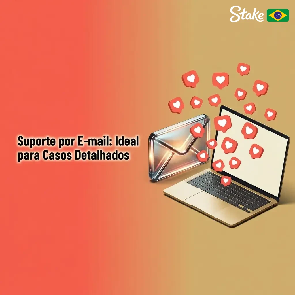 Suporte por e-mail da Stake: envie documentos, reclamações e questões detalhadas com resposta em até 24 horas úteis.